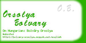 orsolya bolvary business card